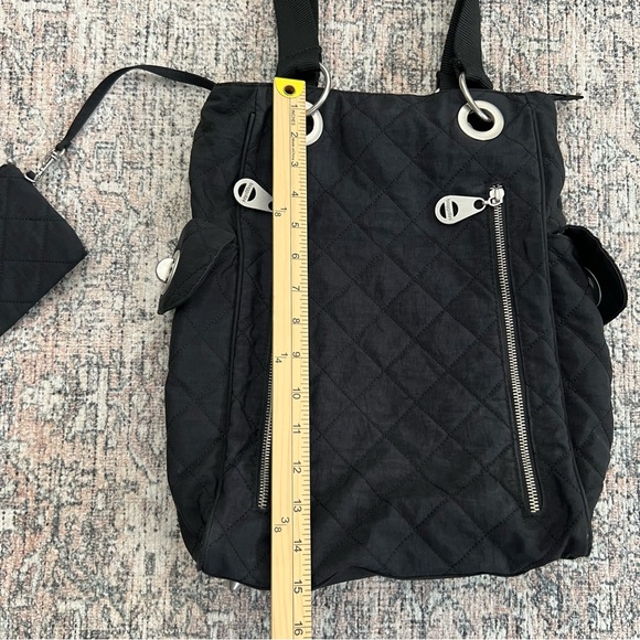 Baggallini Black Quilted Florence Tote Bag travel work pockets - Picture 11 of 15
